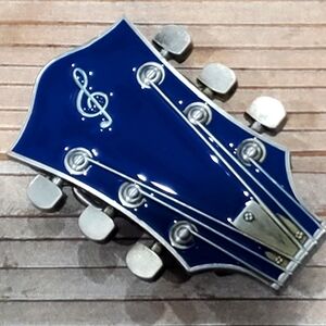 Guitar Belt Buckle Guitar Head New Royal Blue